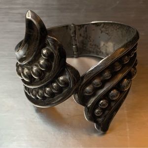 Mexican Silver 925 Hinged Cuff Bracelet